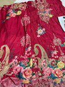 Mehboob Tex 1723 A Pure Viscose Maslin Digital Print With Aari Handwork Pakistani Suits