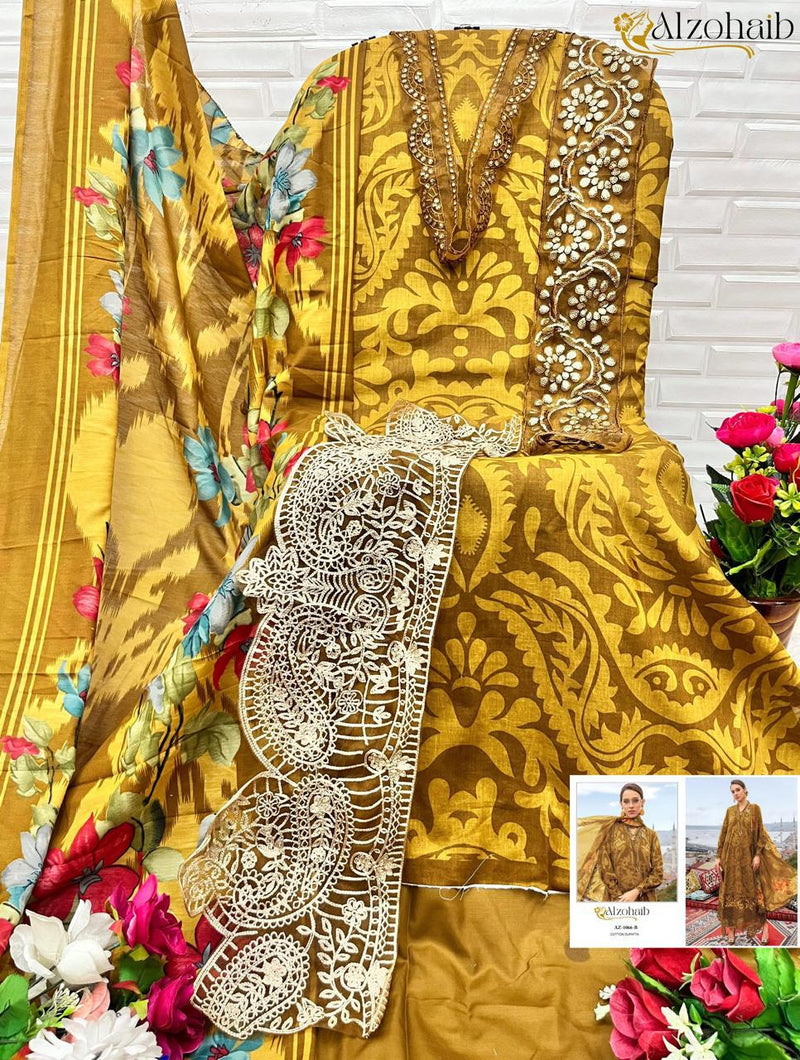 Al Zohaib 1066 E Pure Cotton Print Pakistani Suits