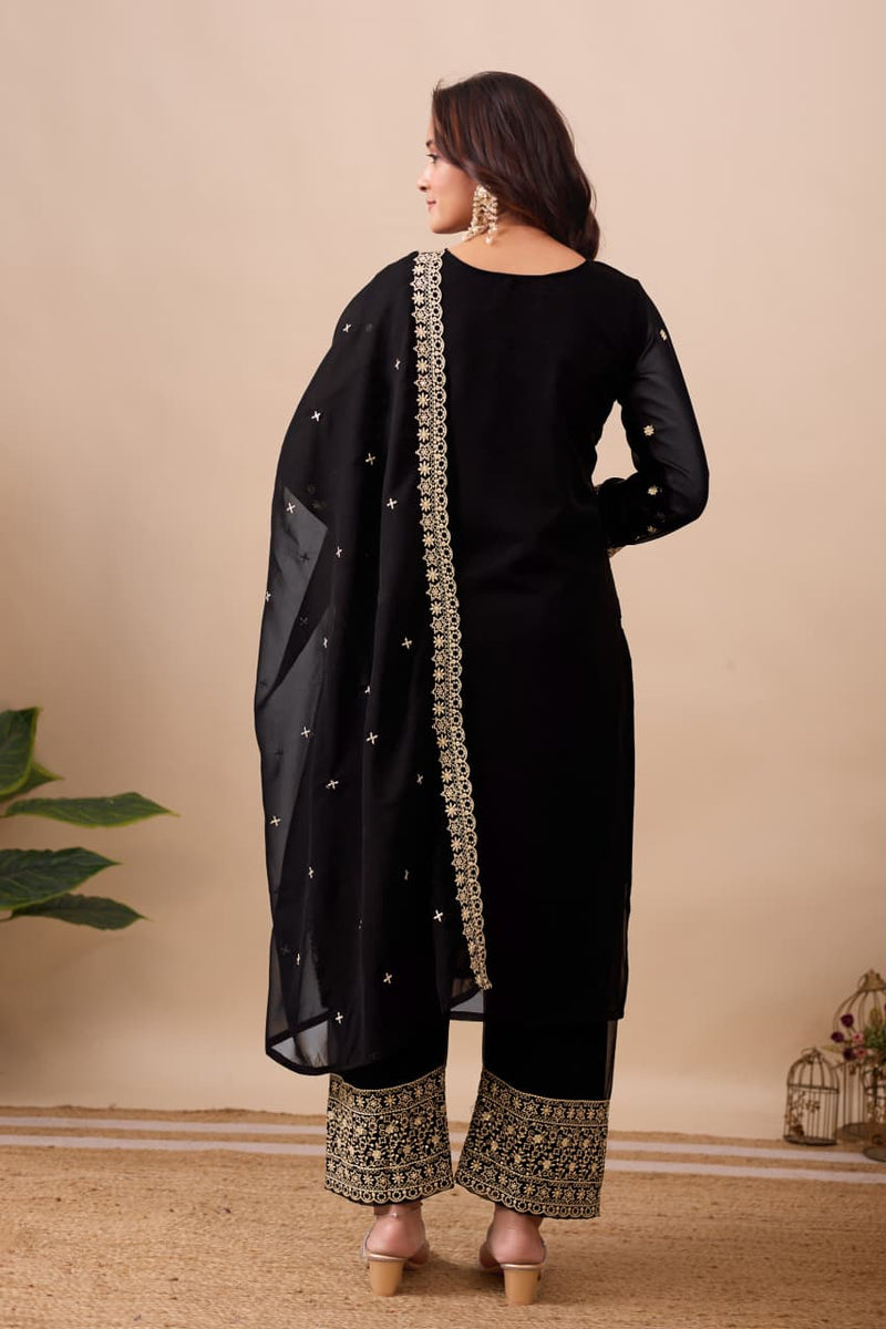 SC 7084 Designer Heavy Embroidery Sequence Work Suits