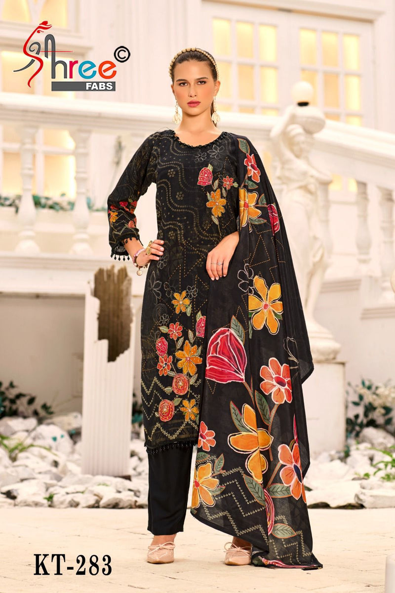 Shree Fab KT 283 Pure Viscous Maslin Digital Print And Hand Work Suits