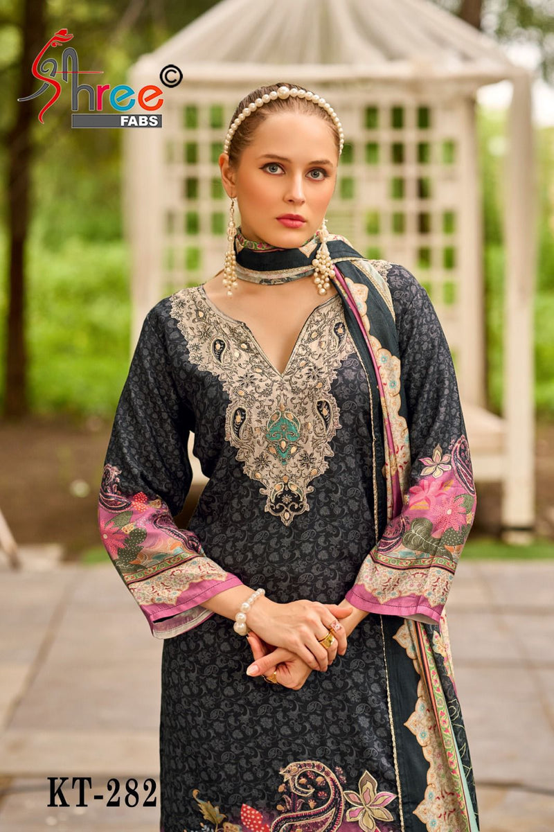 Shree Fab KT 282 Pure Viscous Maslin Digital Print And Hand Work Suits