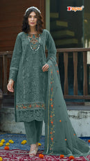 Fepic Rosemeen C 1759 F Organza Embroidered With Aplique Work Suits