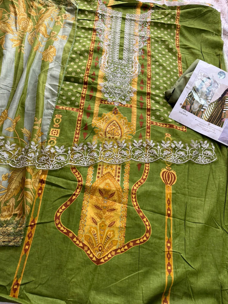 Mehboob Tex 1677 D Pure Cotton Print With Self Embroidery Work Pakistani Suits