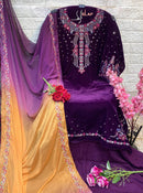 Elaf S 3 Heavy Velvet 9000 With Sequence Embroidered Worked Suits