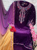 Elaf S 3 Heavy Velvet 9000 With Sequence Embroidered Worked Suits