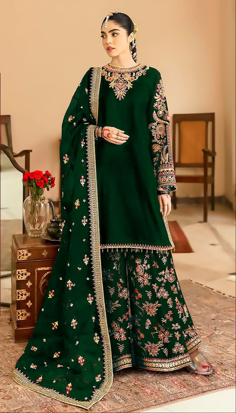 Florent 1018 B Velvet With Heavy Embroidery Work Pakistani Suits