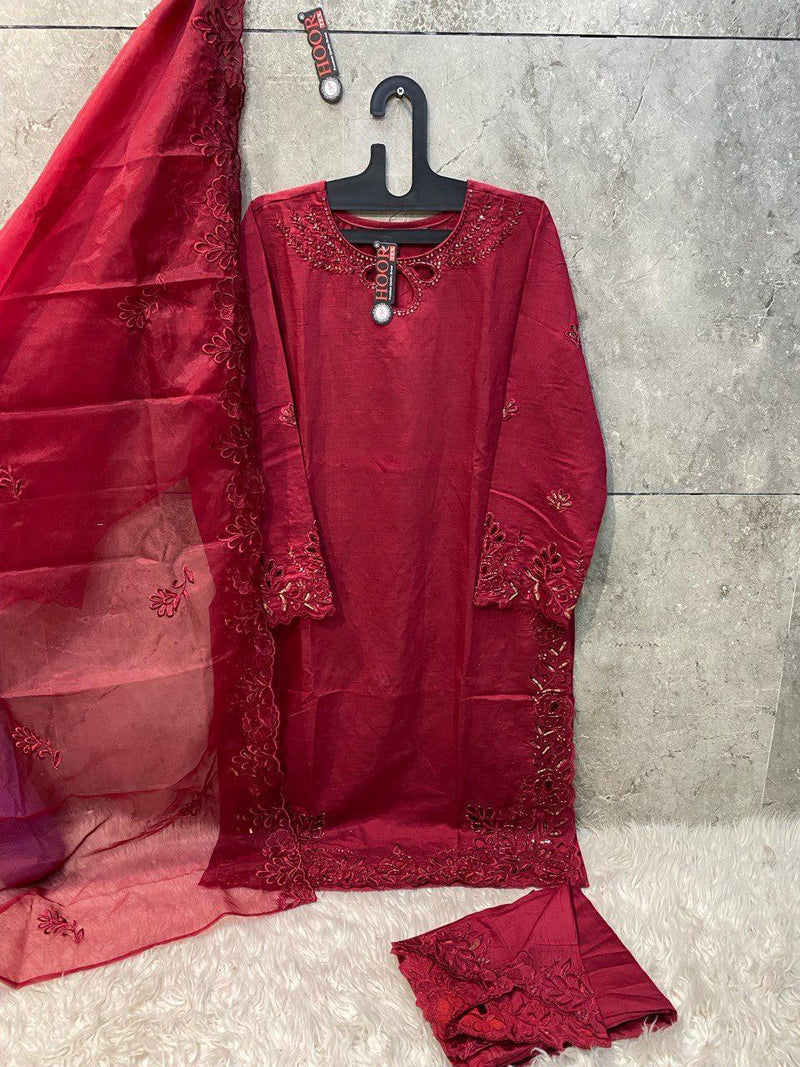Hoor Tex HF 163 B Cristal  Viscous Embroidery Work Pakistani Suits