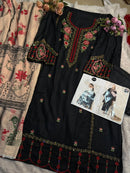 Mehboob Tex 1709 Pure Rayon With Heavy Self Embroidery Work Suit