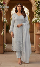 Hoor Tex H 394 Fox Georgette Embroidery Work Pakistani Suits
