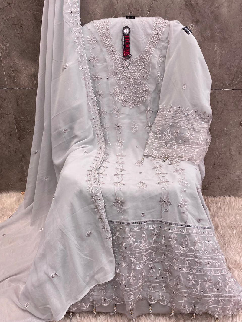 Hoor Tex H 394 Fox Georgette Embroidery Work Pakistani Suits