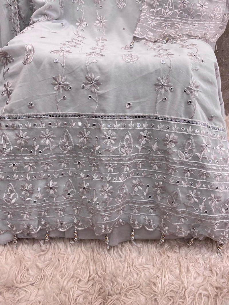 Hoor Tex H 394 Fox Georgette Embroidery Work Pakistani Suits