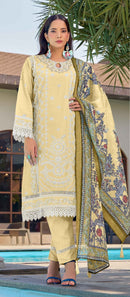 Fepic Rosemeen 2019 C Butter Yellow With White Embroidery Work Pakistani Suits