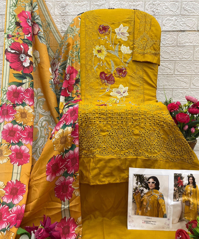 Saniya Trendz 7166 C Cotton With Chikankari Embroidered Work Suits