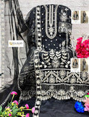 Al Zohaib 1196 G Organza Black Emboridery Work Pakistani Suits