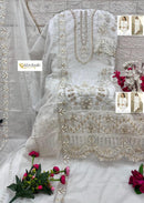 Al Zohaib 1196 F Organza Lavender Emboridery Work Pakistani Suits