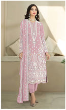 Al Zohaib 1196 H Organza Lavender Emboridery Work Pakistani Suits