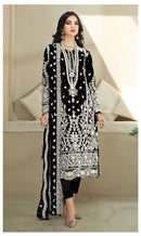 Al Zohaib 1196 G Organza Black Emboridery Work Pakistani Suits