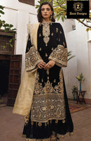 Ziaaz Designs code 643 Luxurious Black Velvet Suit