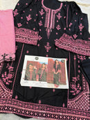 Mehboob Tex 1739 Queen In Style Black Pink Punjabi Suit