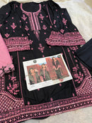 Mehboob Tex 1739 Queen In Style Black Pink Punjabi Suit