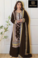 Ziaaz Designs Code 668 E Black Velvet Pakistani Party Wear Suit
