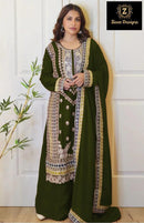 Ziaaz Designs Code 668 D Royal Green Velvet Pakistani Party Wear Suit