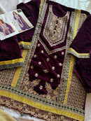Ziaaz Designs Code 668 C Velvet Pakistani Party Wear Suit