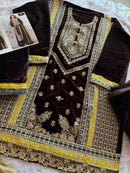 Ziaaz Designs Code 668 E Black Velvet Pakistani Party Wear Suit