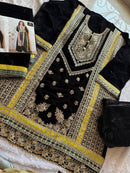 Ziaaz Designs Code 668 D Black Velvet Pakistani Party Wear Suit