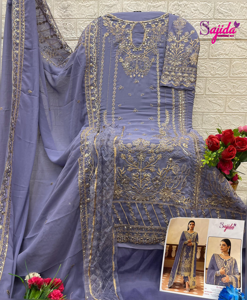 Sajida Designer 1076 Designer Inspired Lilac Purple Pakistani Suit