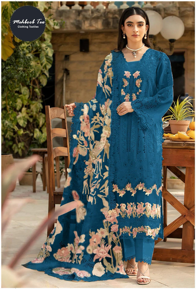 Mehboob Tex 1676 B Luxury Pakistani Style Teal Lawn Suit