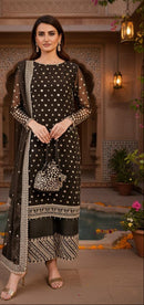 Hoor Tex H 402 Dark Brown Georgette Unstitched Pakistani Suit