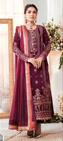 Zaha 10114 Designer Party Wear Maroon Anarkali Style Pakistani Suit