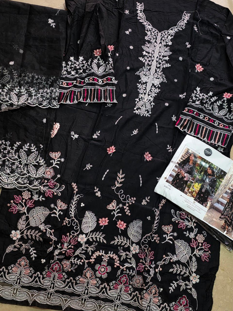Mehboob Tex 1671 Black Embroidered Lawn Suit