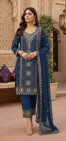 Hoor Tex HF 365 C Black Embroidered Georgette Salwar Suit