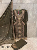 Hoor Tex HF 365 D Black Embroidered Georgette Salwar Suit