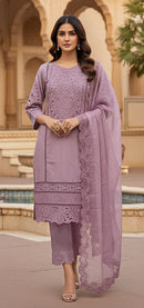 Hoor Tex HF 368 A Mauve Cutwork Lawn Pakistani Outfit