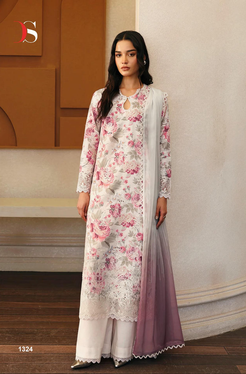 Deepsy Suits 1324 Afrozeh Pastel Floral Embroidered Lawn Suit