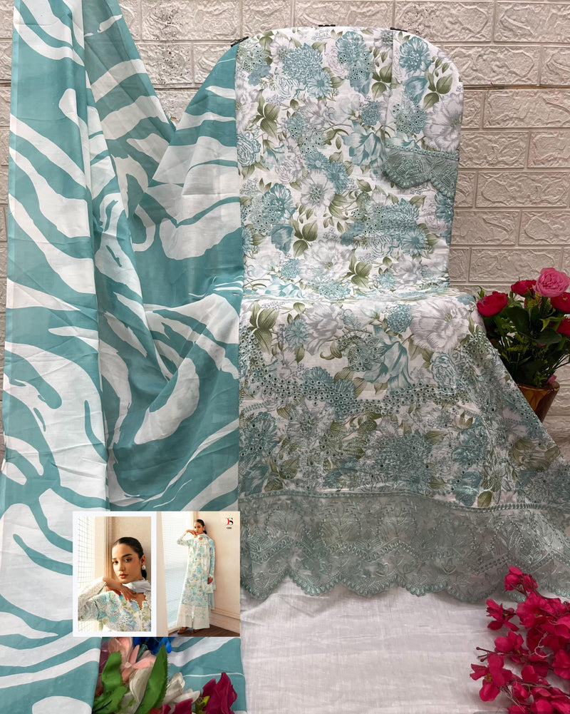 Deepsy Suits 1323 Afrozeh Pastel Floral Embroidered Lawn Suit