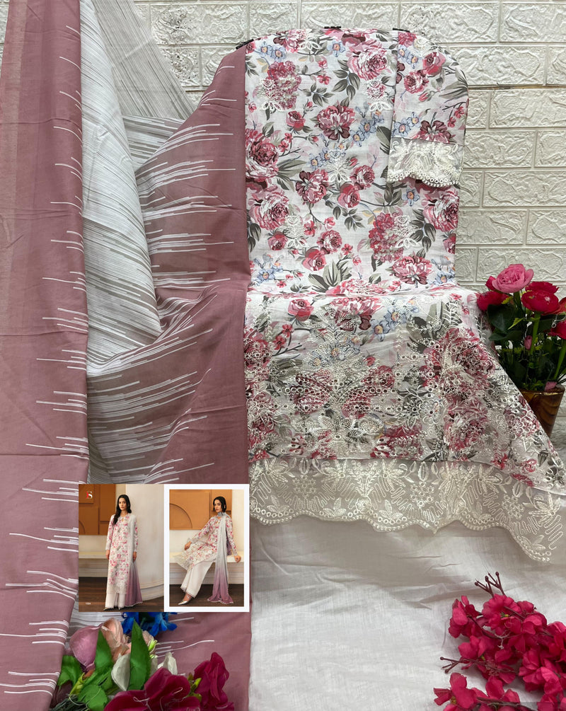 Deepsy Suits 1324 Afrozeh Pastel Floral Embroidered Lawn Suit