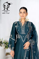 Naimat NFS 1167 Elegant Teal Embroidered Patiala Suit