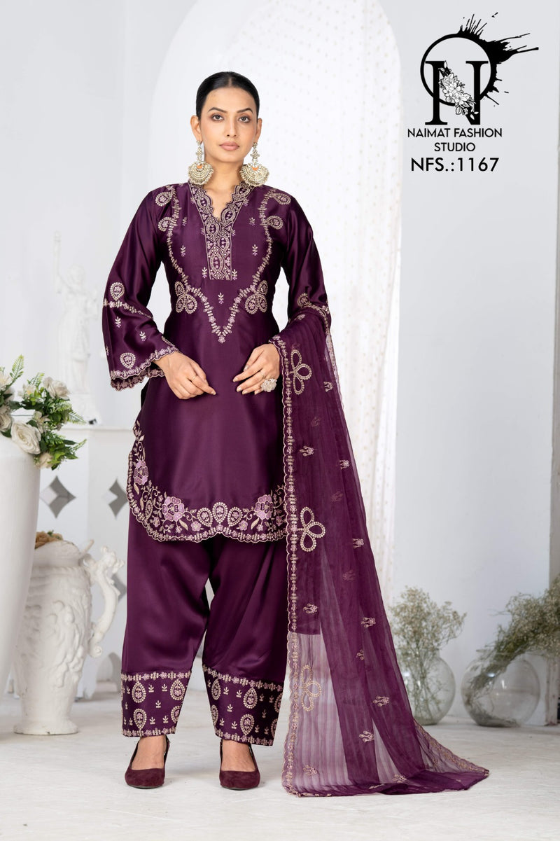 Naimat NFS 1167 B Elegant Teal Embroidered Patiala Suit