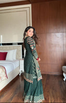 Lm 01 Designer Green Embroidered Salwar Traditional Suit