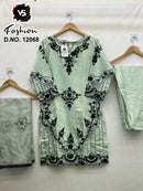 Vs 12068 C Roman Glass With Hand Work Pakistani Suits