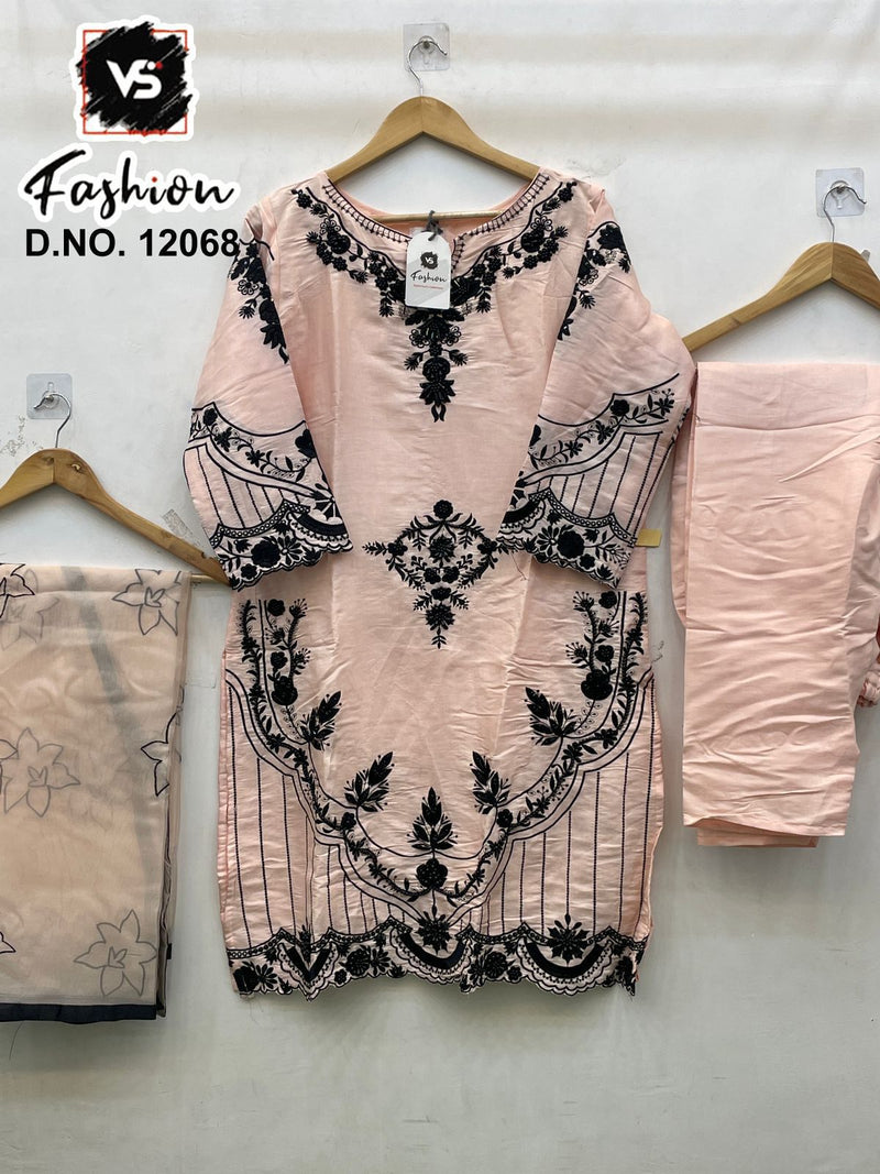 Vs 12068 B Roman Glass With Hand Work Pakistani Suits