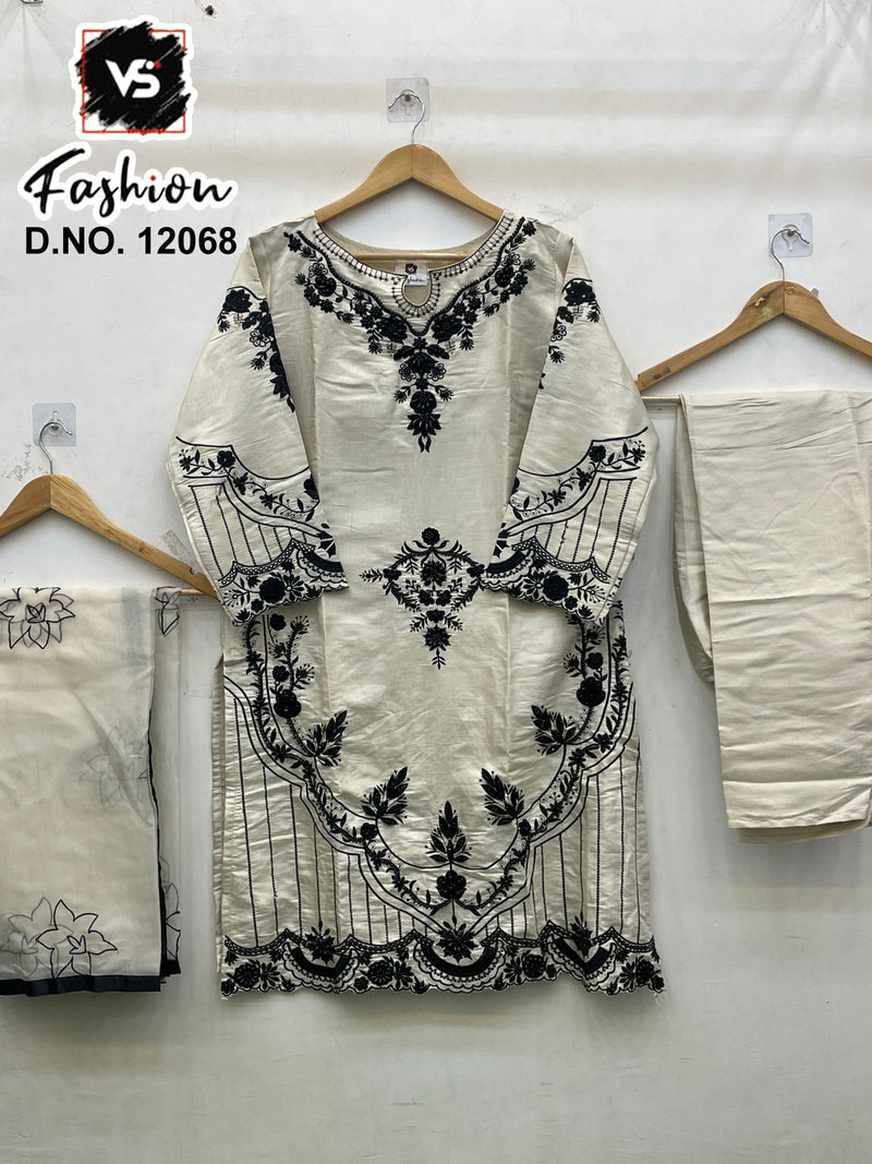 Vs 12068 Roman Glass With Hand Work Pakistani Suits