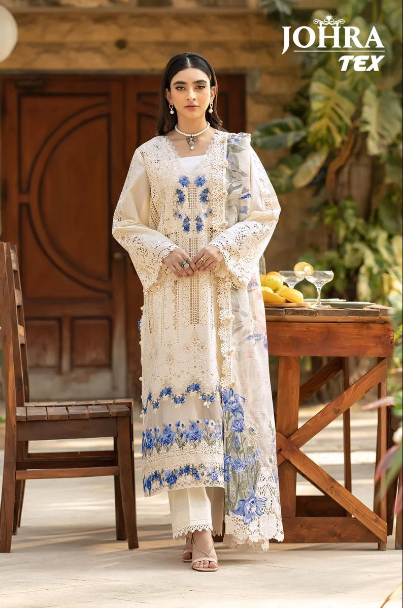 Johra Tex JT 181 B Cambric Cotton Heavy Embroidery Work Suits