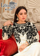 Laxuria Trendz 1579 Luxury Black & White Pakistani Lawn Suit