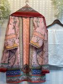 Vs 12021 Elegant Pink Floral Printed Lawn Suit