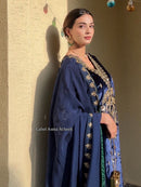 LC 1405 Designer Navy Blue Velvet Embroidered Suit with Dupatta traditional wear